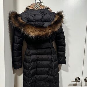 Authentic Burberry Arniston Coat Down Puffer Jacket Small Black S With Hood Warm